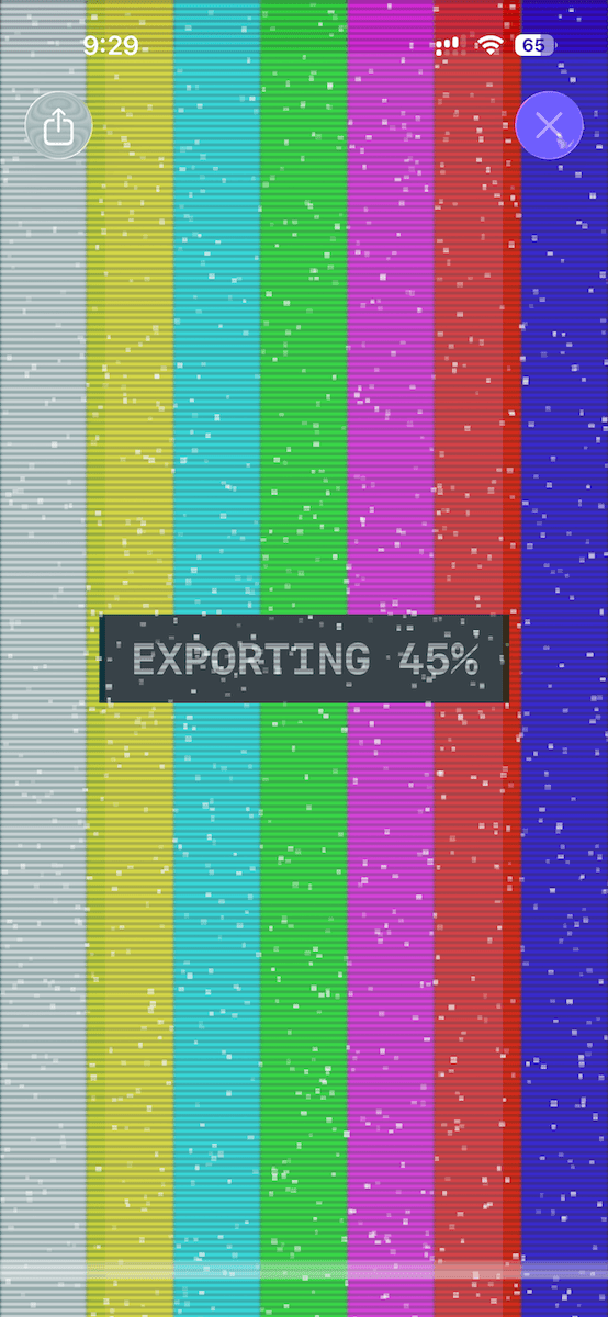 Dayjavu exporting a finished video compilation, 45 percent complete